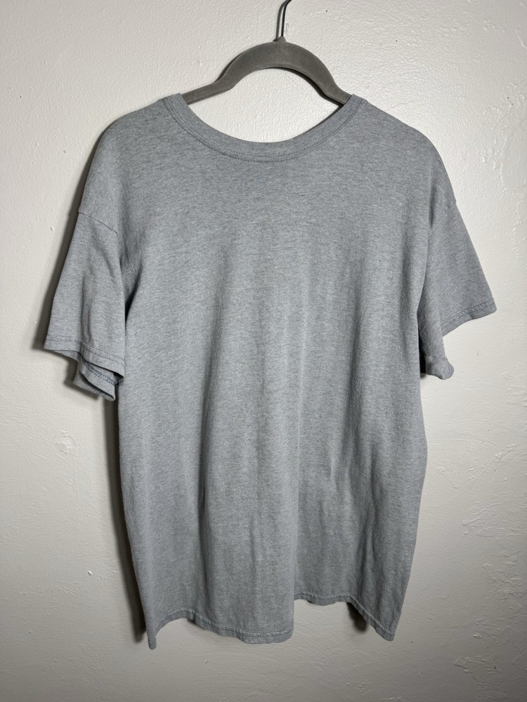 Gray Short Sleeve T-Shirt Size Large Hanes Good Condition