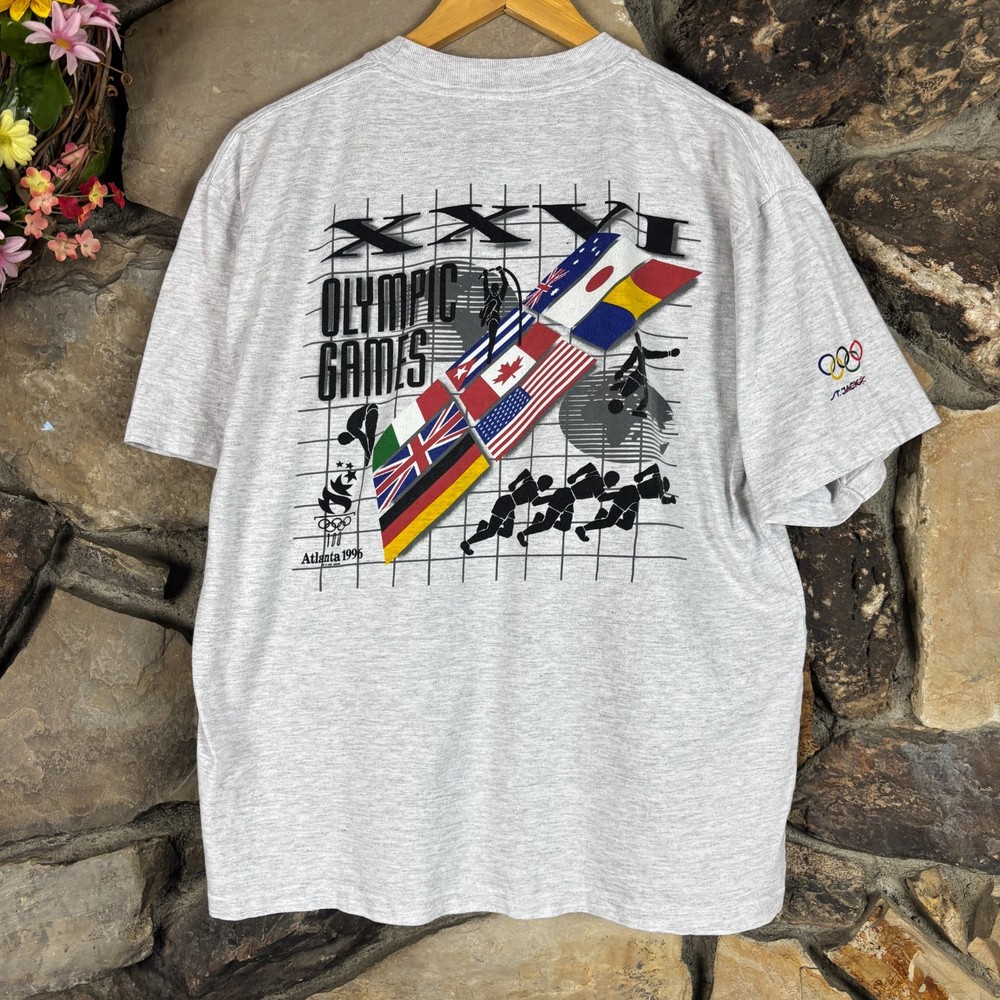 Vintage 1996 Games Of The XXVI Olympiad Atlanta World Wide Tour T Shirt Large