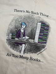 Vintage Sz L Edward Gorey Shirt No Such Thing, Too Many Books Caricature