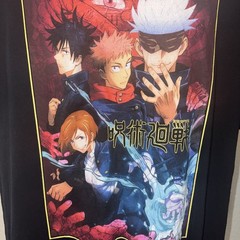 Jujutsu Kaisen Black Anime T-Shirt Size 2XL Short Sleeve Graphic Manga Tee Men’s