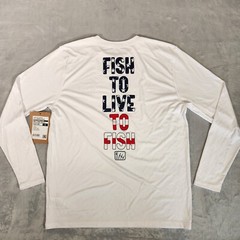 Fintech Shirt Mens White Rash Guard Fishing UV Sun Defender Quick Dry UPF 50 NWT
