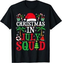 Christmas in July Squad Family Group Matching Beach Summer T-Shirt
