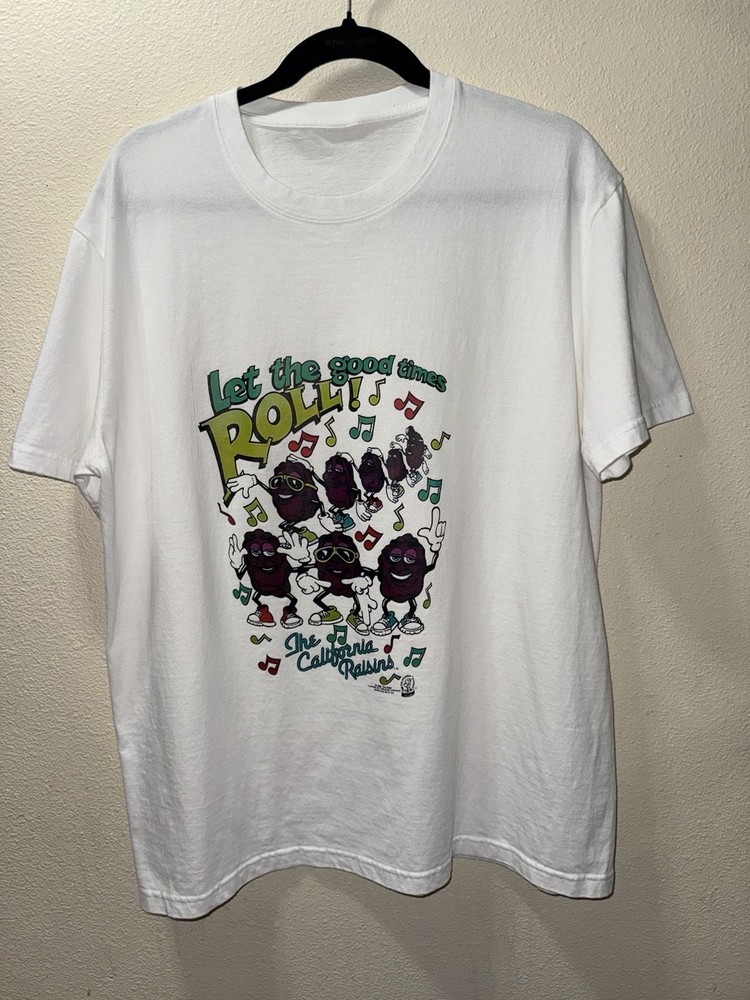 Vintage California Raisins TShirt XL White Let The Good Times Roll Graphic Tee