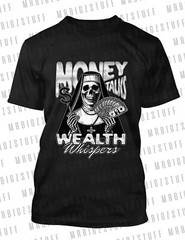 Skull Money Wealth Whispers Tee Shirt To Match J1 High Satin Shadow Sneaker