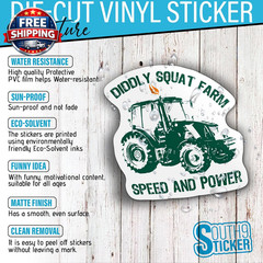 (3Pcs) Diddly Squat Farm Speed and Power Stickers Bumper Sticker Tractor Farming