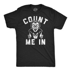 Mens Funny T Shirts Count Me In Sarcastic Halloween Vampire Graphic Novelty Tee