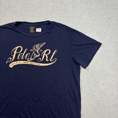 Polo Ralph Lauren Shirt Mens XL Blue Short Sleeve Track & Field Graphic Adult