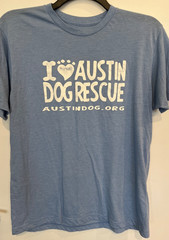 Austin Dog Rescue T-shirt – Light Blue Size unmarked, See description