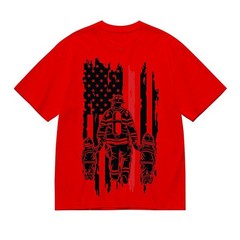 Firefighter Dad Shirt American Flag Fireman Father Kids Graphic Tee Father’s Day