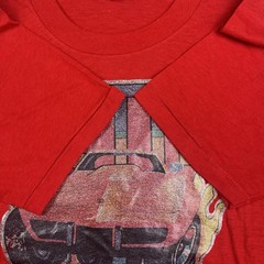 Vintage Corvette Racing Flames Vette Sport Car Red T Shirt Size Large