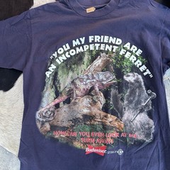 Vintage 1998 Budweiser Incompetent Ferret Chameleon Funny Graphic T Shirt XL USA