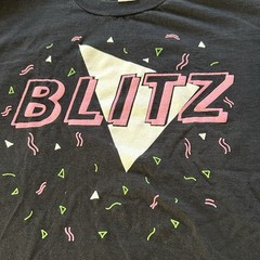 Vtg 90s Jerzees Single Stitch T Shirt Mens L Neon Blitz Made in USA Rare 20×28.5