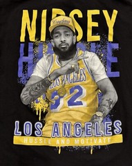 Nipsey Hussle Shirt Mens Size XL Black Los Angeles Lakers Crenshaw Hip Hop Rap