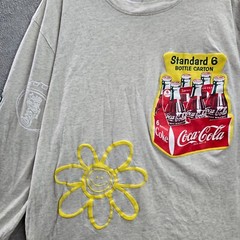 Coca Cola x Pacsun Men Shirt Large Gray Logo Classic Bottle Long Sleeve Tee