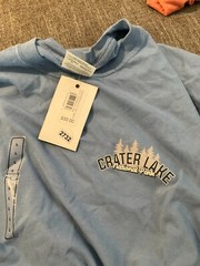 Comfort Colors Men’s Crater Lake National Park T-Shirt L Washed Denim Graphic T