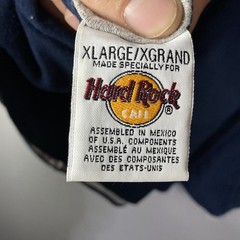 Vintage 90s Hard Rock Cafe T Shirt Reversible XL XG Navy Grey Y2K 26×29