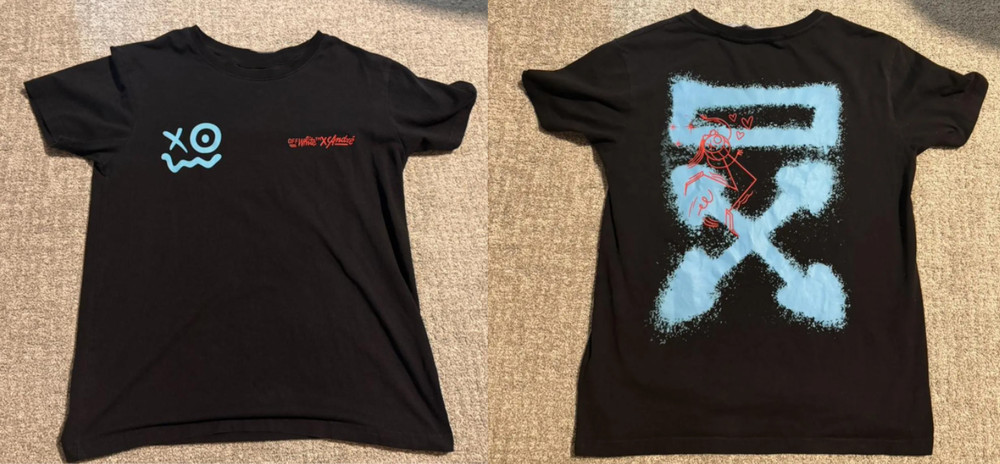 Off-White Reprint 2013 Black Baby Blue Vintage Graphic T-Shirt Mens S-5XL
