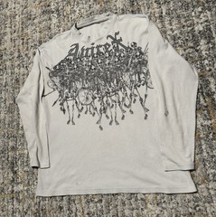 Y2K Avirex Grave House & Ghost Mountain Long Sleeve Thermal Skeleton Size Xl/2XL