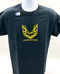 1977 Pontiac Trans Am T-Shirt – Black w/ Firebird Logo Emblem – Licensed