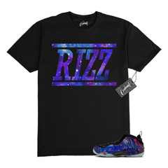 Galaxy Foamposite One Zoom Rookie Obsidian Black Anthracite T Shirt Match RIZZ