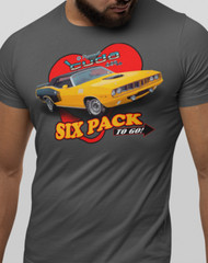 Cuda by Plymouth – “Six Pack to Go” 100% Cotton T-Shirt – Mopar/Plymouth/440+6