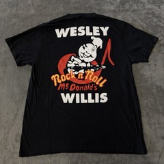 Wesley Willis Rock ‘n’ Roll McDonald’s Double Sided Graphic T Shirt XL Black