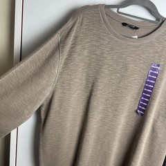 Member’s Mark Men Double Knit Crewneck Long Sleeve Relaxed Fit Grey Bisque 2XL