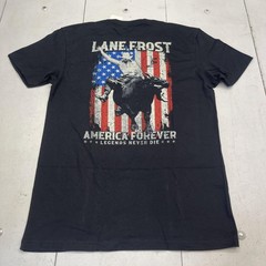 Lane Frost Shirt Mens Medium Black America Forever Graphic Tee Rodeo Patriotic