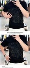 New Fashion Trend Abstract Diamond Rhinestone Knitted Summer Luxury Men T-Shirt