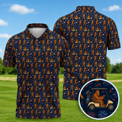 Crazy Patriotic 250 Bigfoot Golf Polo Shirt USA Anniversary (S-5XL)