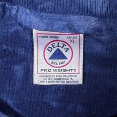 Vintage Delta “Grey Wolf” Animal Nature Wildlife Blue Tie Dye T-Shirt XL XXL