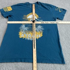Grunt Style Shirt Mens Large Teal Fly Atomic Airlines Graphic Short Sleeve Tee