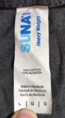 Suna Heavy Weight Mens Large Black 100% Cotton Short Sleeve Graphic T Shirt 24Y