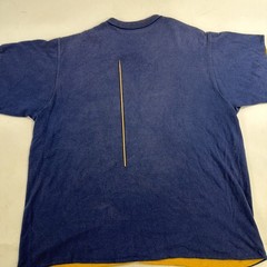 Vintage Two Tone Double Face T-Shirt Size XL Blue Yellow