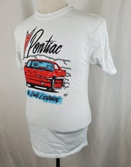 Vintage 80s Pontiac Trans Am T-Shirt Mens Medium Single Stitch Hanes Deadstock