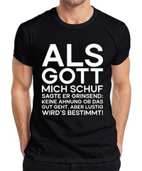 When God Created Me He Said Grinning Funny Sarcasm Gift Mens T-Shirt