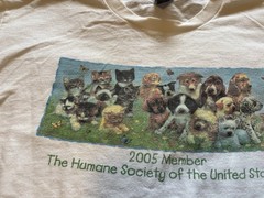 Vintage Humane Society Shirt Mens Large White 2005 Dog Cat Puppy Kitten Pet Y2K