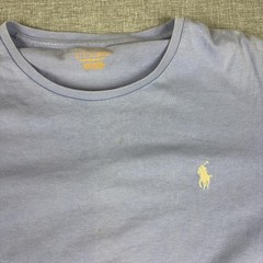 Polo Ralph Lauren Shirt Mens L Blue Tagless Crewneck Slim Fit Logo Jersey Tee