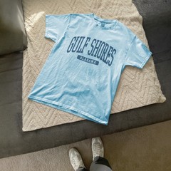 Gulf Shores Alabama Souvenir Beach Classic, Minimalist T-Shirt Light Blue