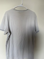 Polo Jeans Company Men’s White Cotton Knit Ribbed Logo Crew Neck Tee Size L