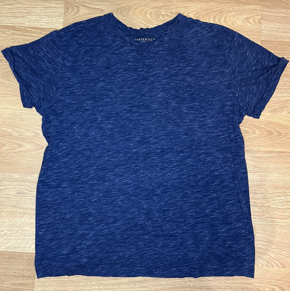 Aéropostale Men’s XL Slim Fit Heathered Blue Short Sleeve Crew Neck T-Shirt