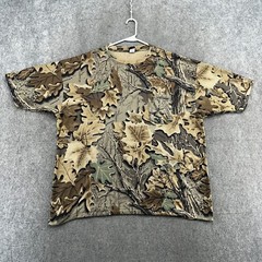 VTG Ace Sportswear Shirt Men 2XL Brown Camo Advantage Short Sleeve USA Y2K