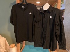 6 Taco Bell Shirts, MENS Large, 1 Med, Crew neck, V-neck & Button /Employee/Work
