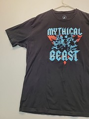 Mythical Beast Mens 2XL Black Classic Metal Band Graphic Print T-shirt Cotton