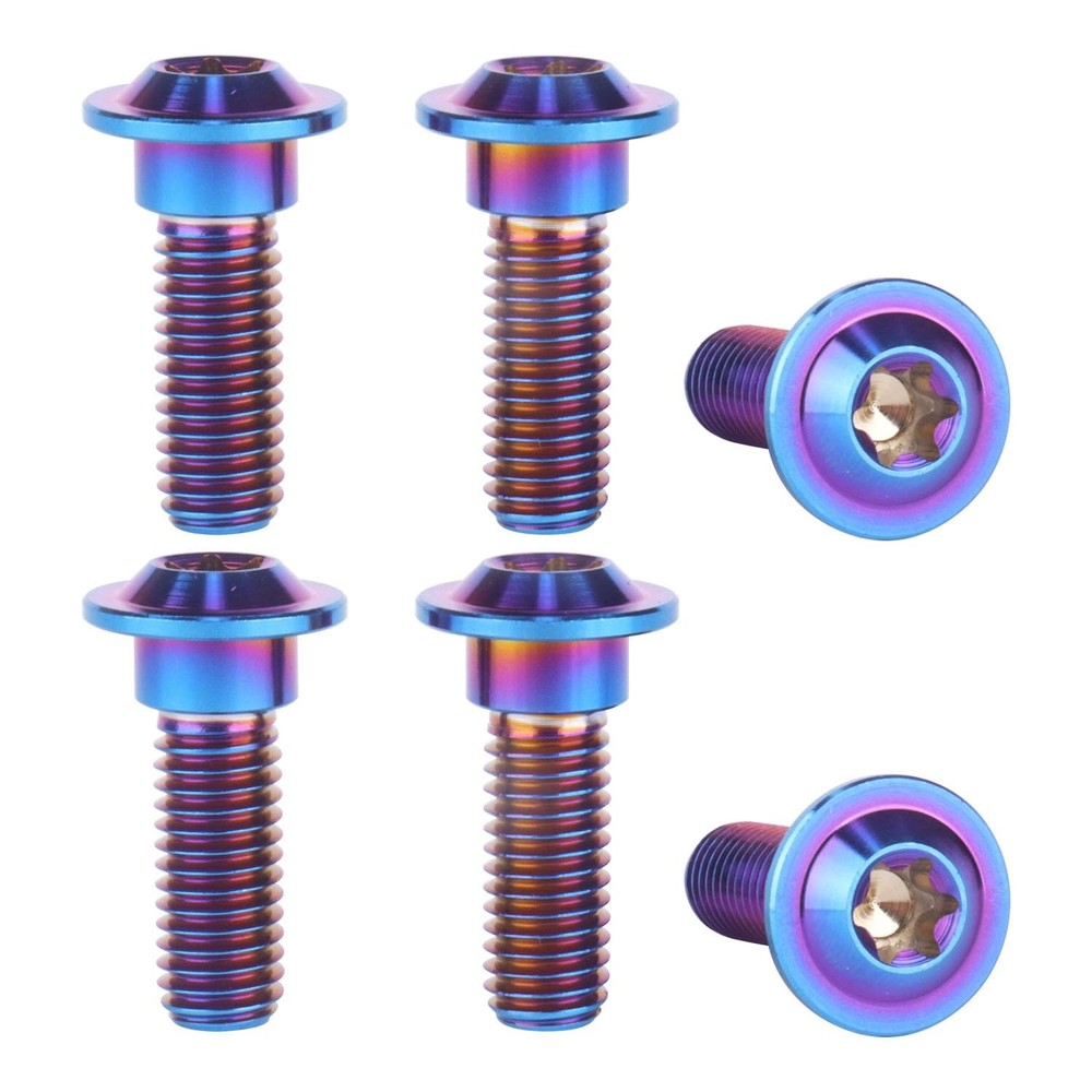 6Pcs Titanium Bolt M8 x 20mm 25mm Motorcycle Rear Brake Rotor Screw (Burnt Bl…