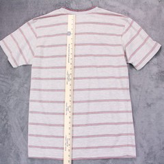 Vintage NWT Hang Ten Mens Small Gray Striped Crewneck T Shirt Poly Cotton Blend