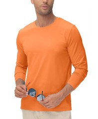 Men’s UPF 50+ Long Sleeve Shirts Sun Block Fishing Casual Sport Workout T-Shirts