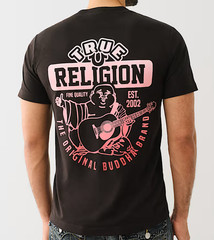 True Religion Men’s Gradient Buddha Tee Jet Black