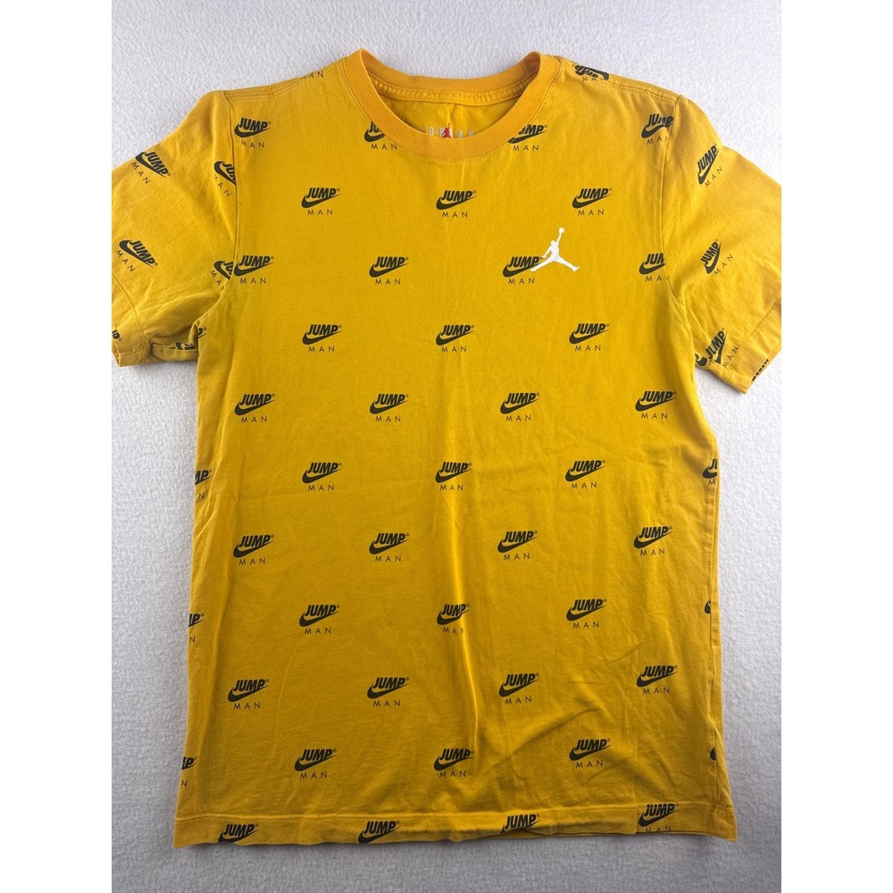Nike Jordan Jumpman All Over Print Yellow T Shirt Men’s Size Small