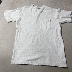 Vintage Single Stitch Pocket Shirt BVD Size Large Heather Grey White Made In USA